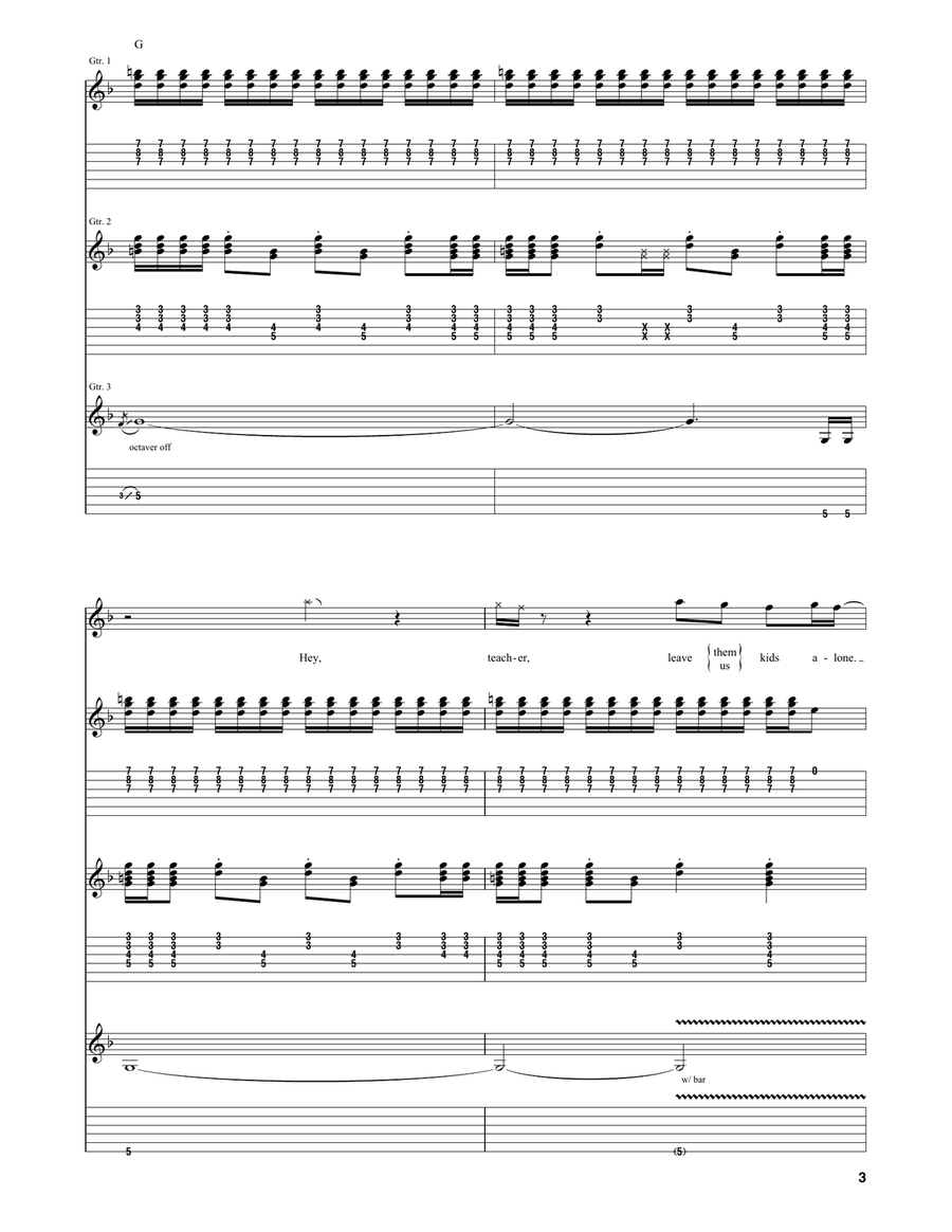 Another Brick In The Wall, Part 2 Acoustic Guitar scores gallery preview page 3