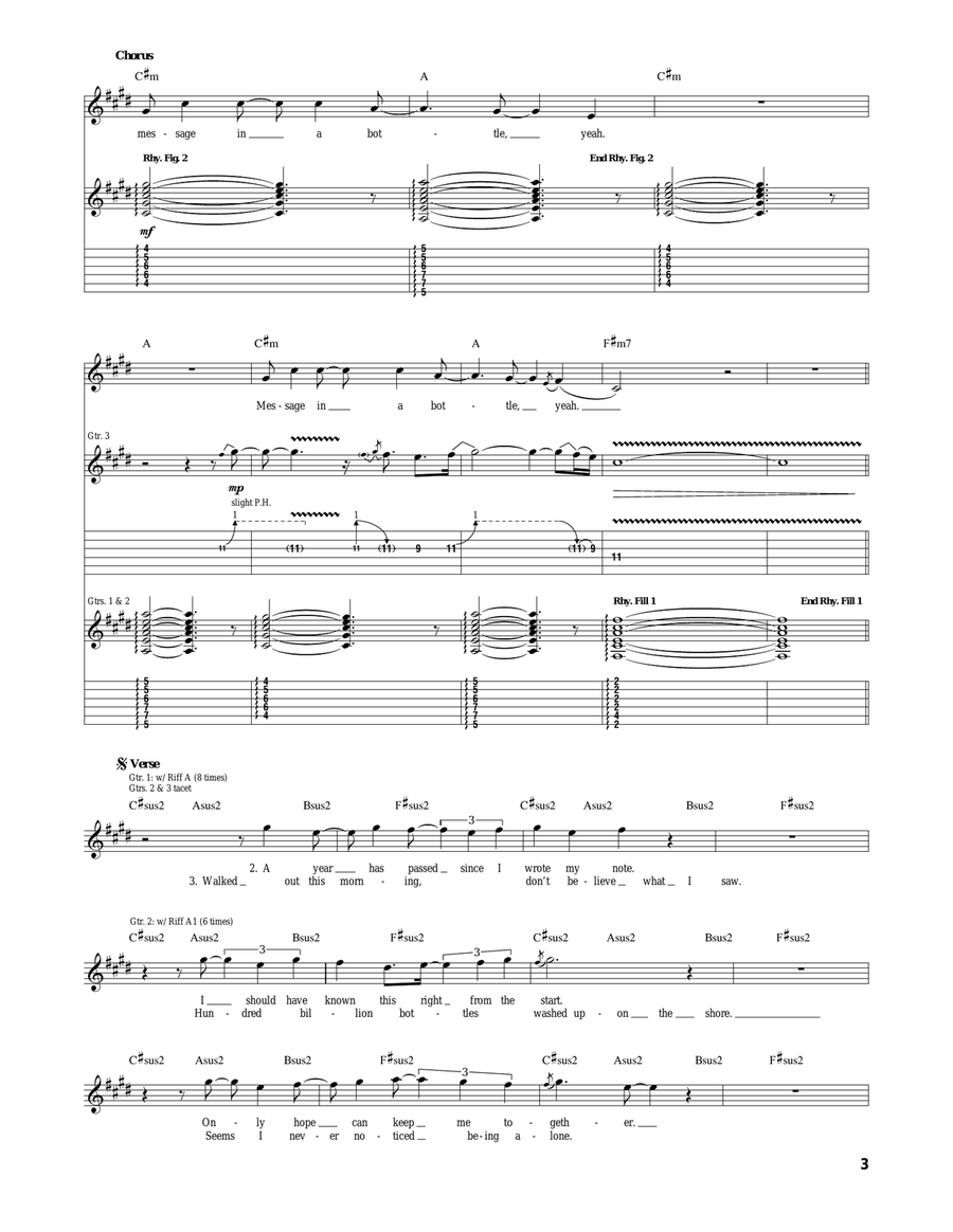 Message In A Bottle Message In A Bottle Acoustic Guitar scores gallery preview page 3