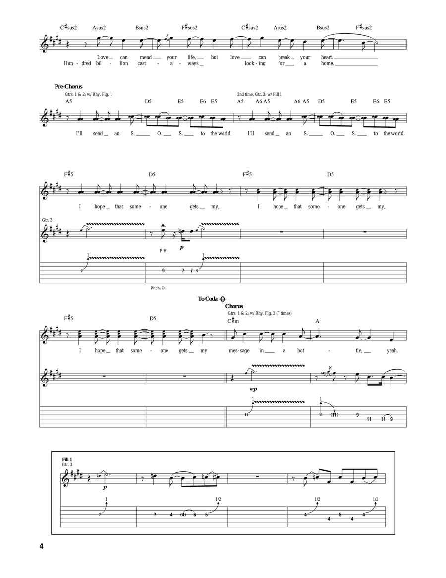 Message In A Bottle Message In A Bottle Acoustic Guitar scores gallery preview page 4