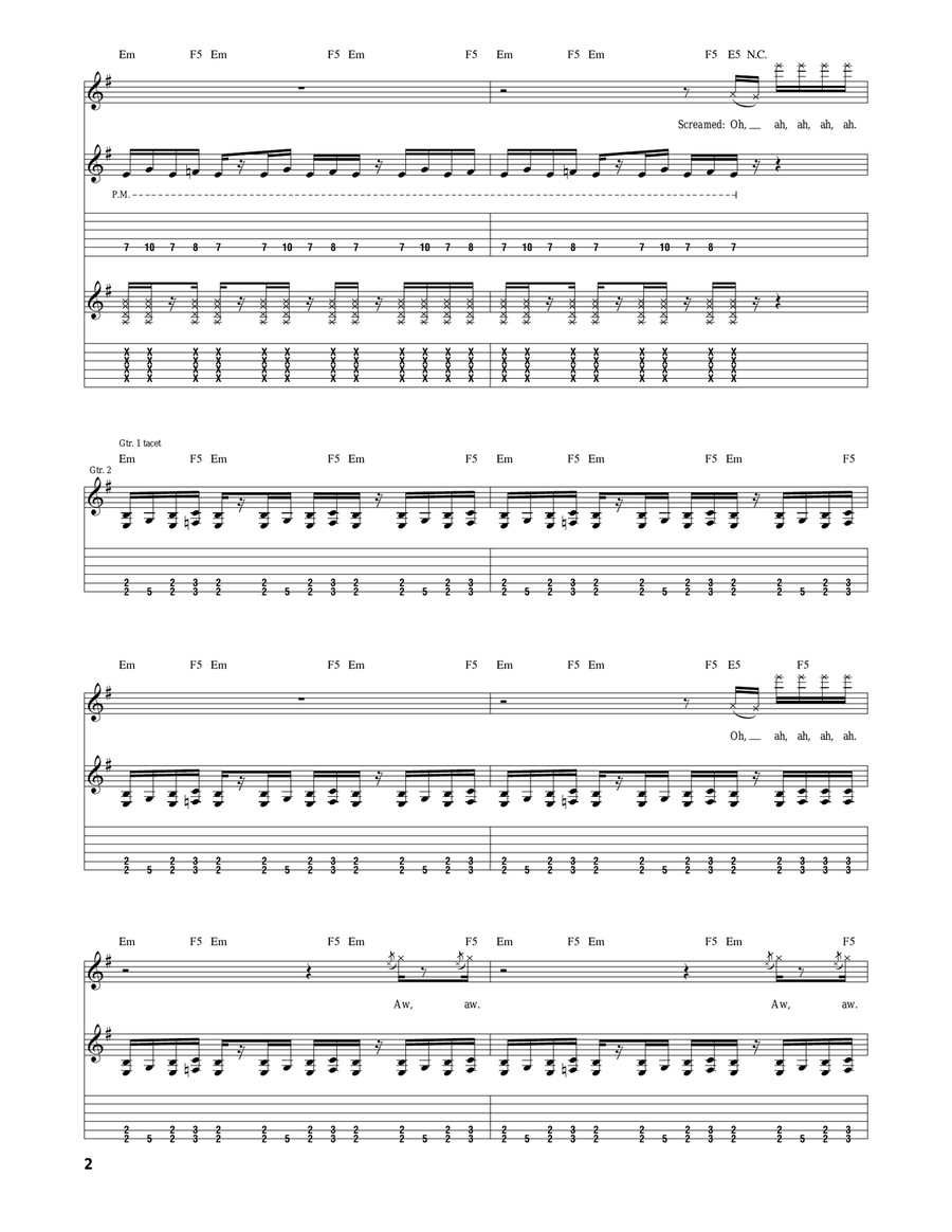 Down With The Sickness Down With The Sickness Acoustic Guitar scores gallery preview page 2