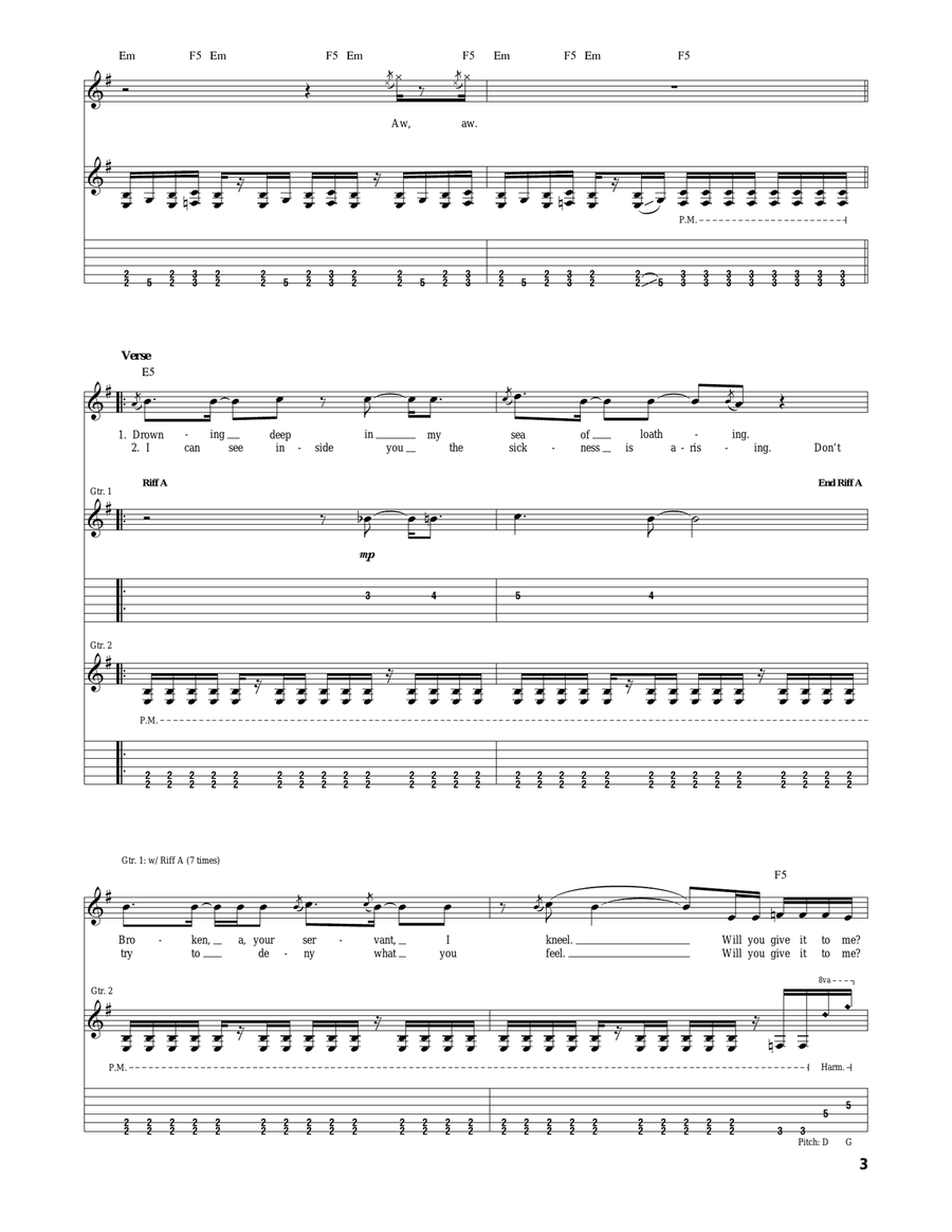 Down With The Sickness Down With The Sickness Acoustic Guitar scores gallery preview page 3