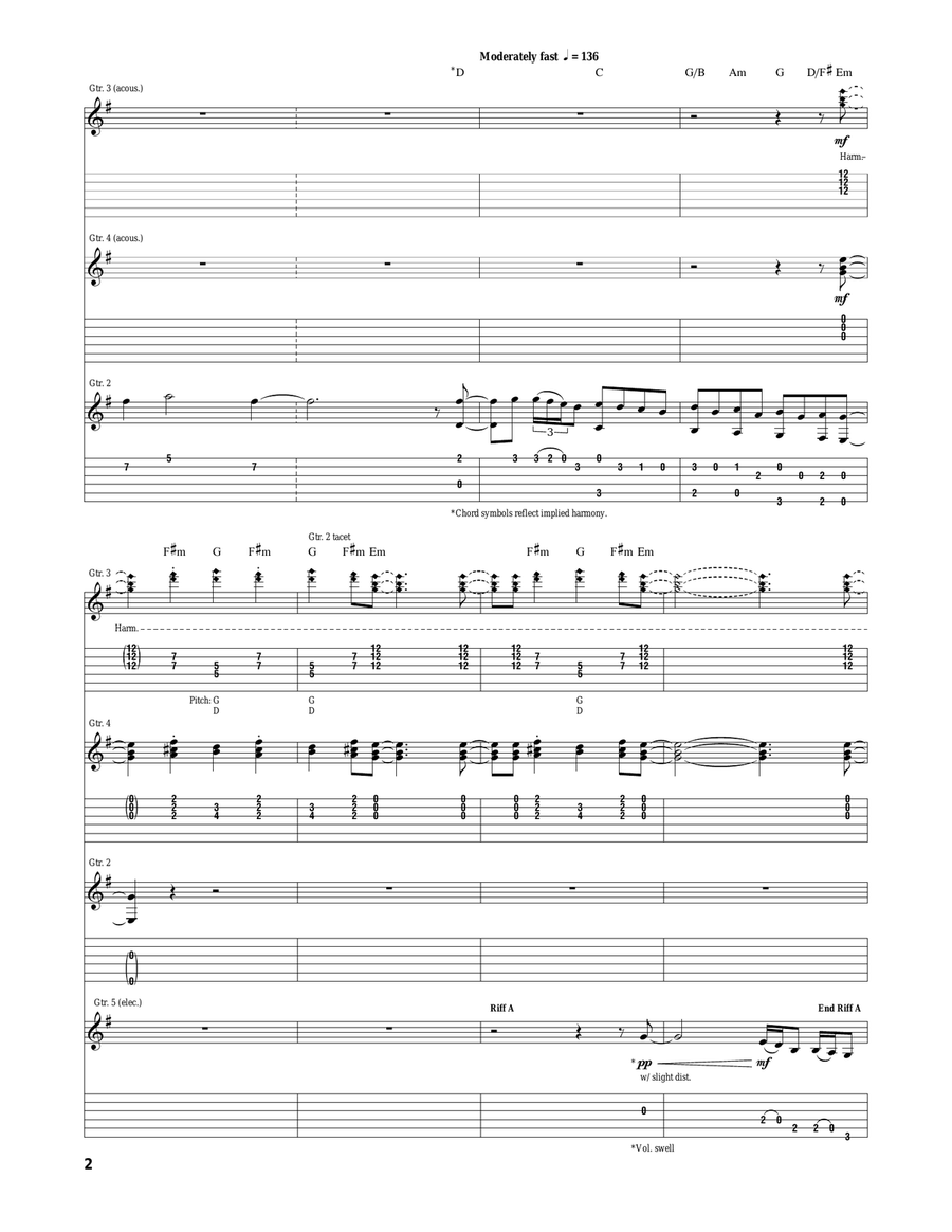 Roundabout Roundabout Acoustic Guitar scores gallery preview page 2