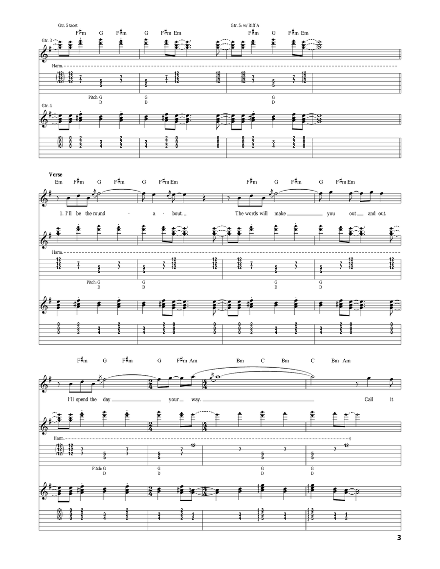 Roundabout Roundabout Acoustic Guitar scores gallery preview page 3