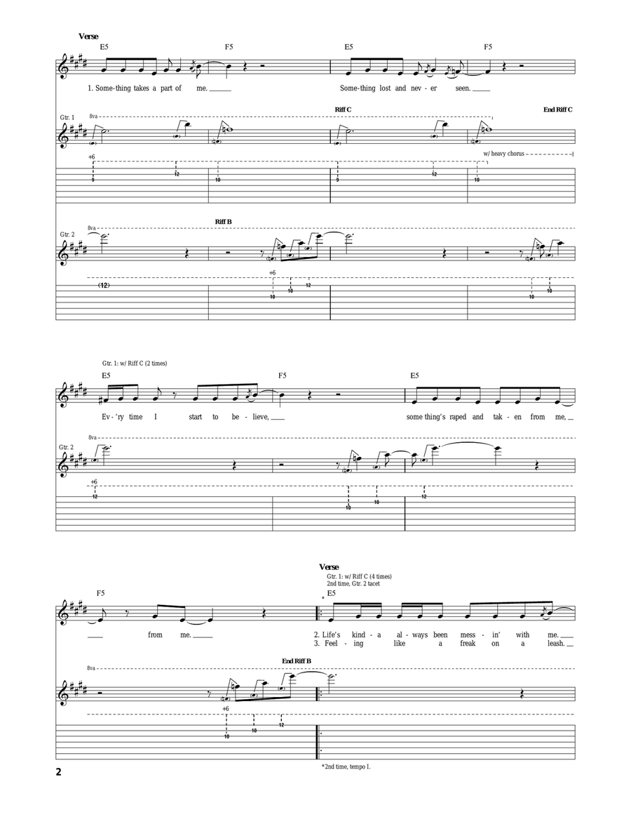 Freak On A Leash Freak On A Leash Acoustic Guitar scores gallery preview page 2