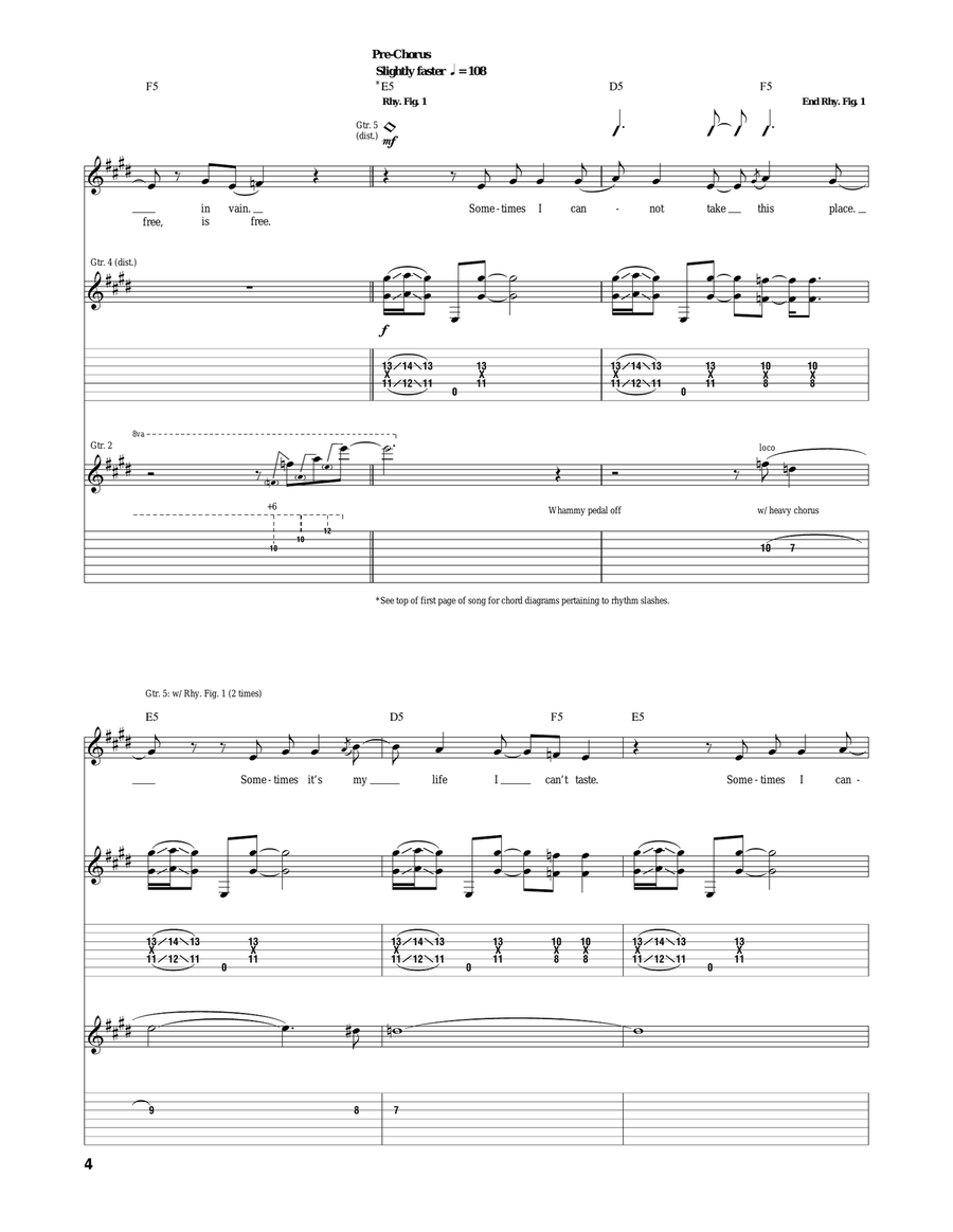 Freak On A Leash Freak On A Leash Acoustic Guitar scores gallery preview page 4
