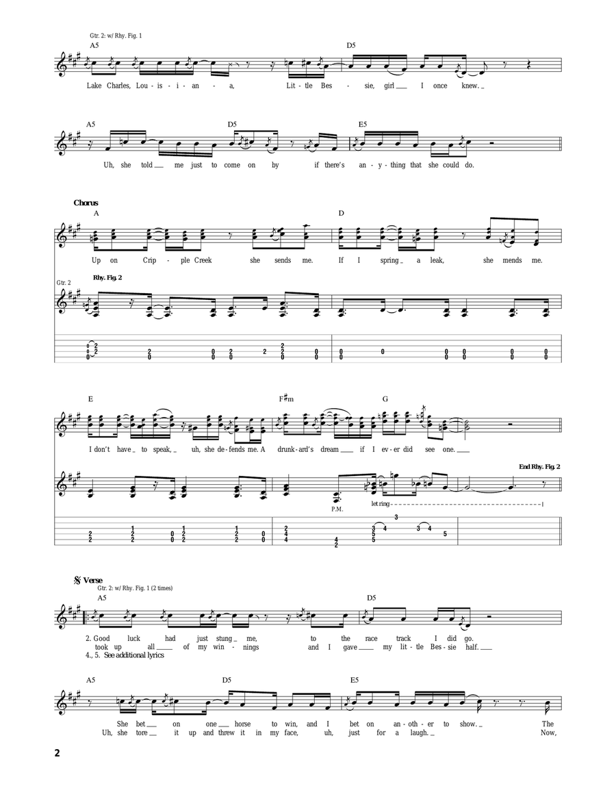Up On Cripple Creek Up On Cripple Creek Acoustic Guitar scores gallery preview page 2