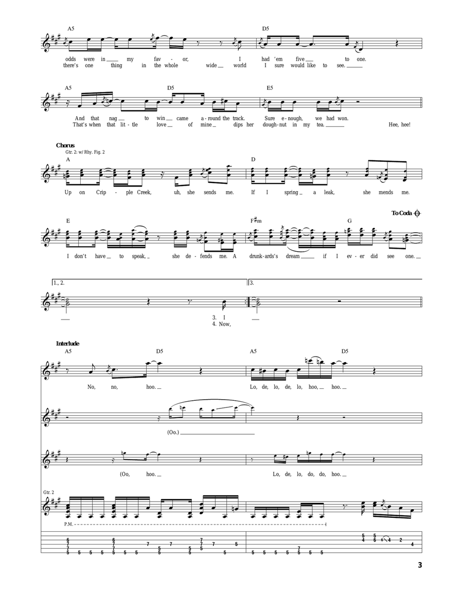 Up On Cripple Creek Up On Cripple Creek Acoustic Guitar scores gallery preview page 3