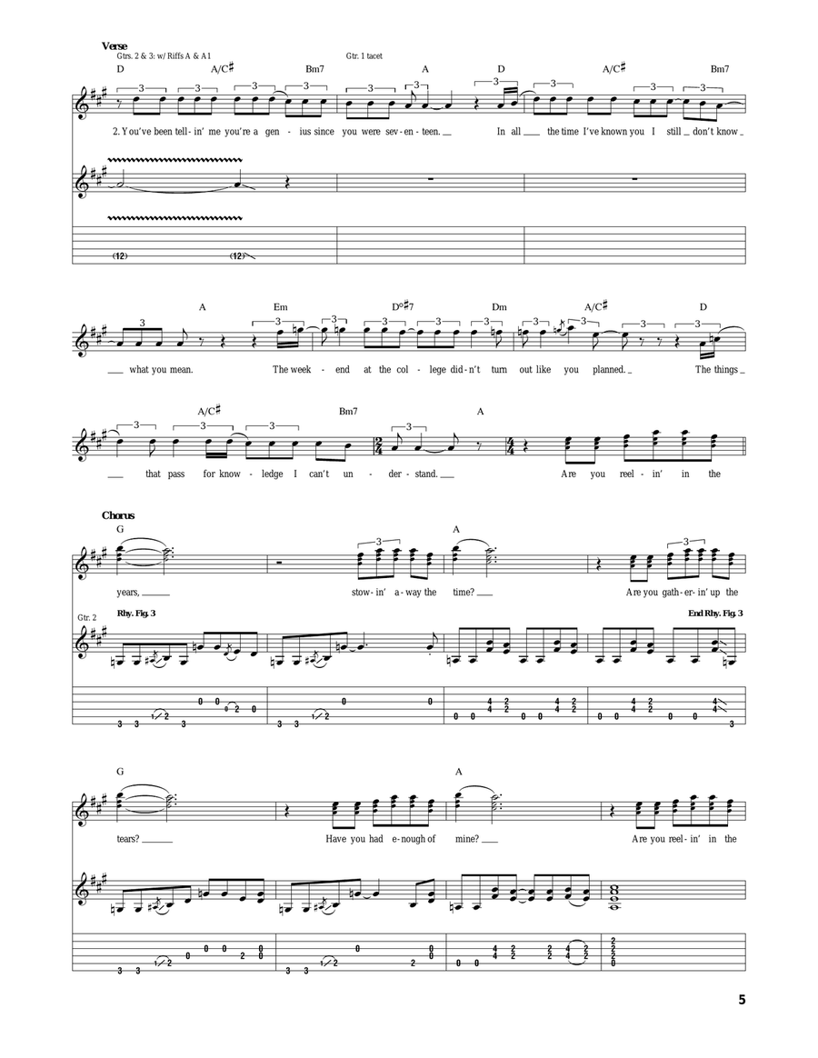 Reeling In The Years Acoustic Guitar scores gallery preview page 5