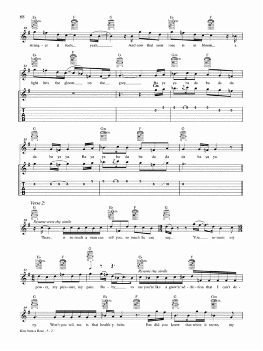 Kiss from a Rose Electric Guitar scores gallery preview page 2