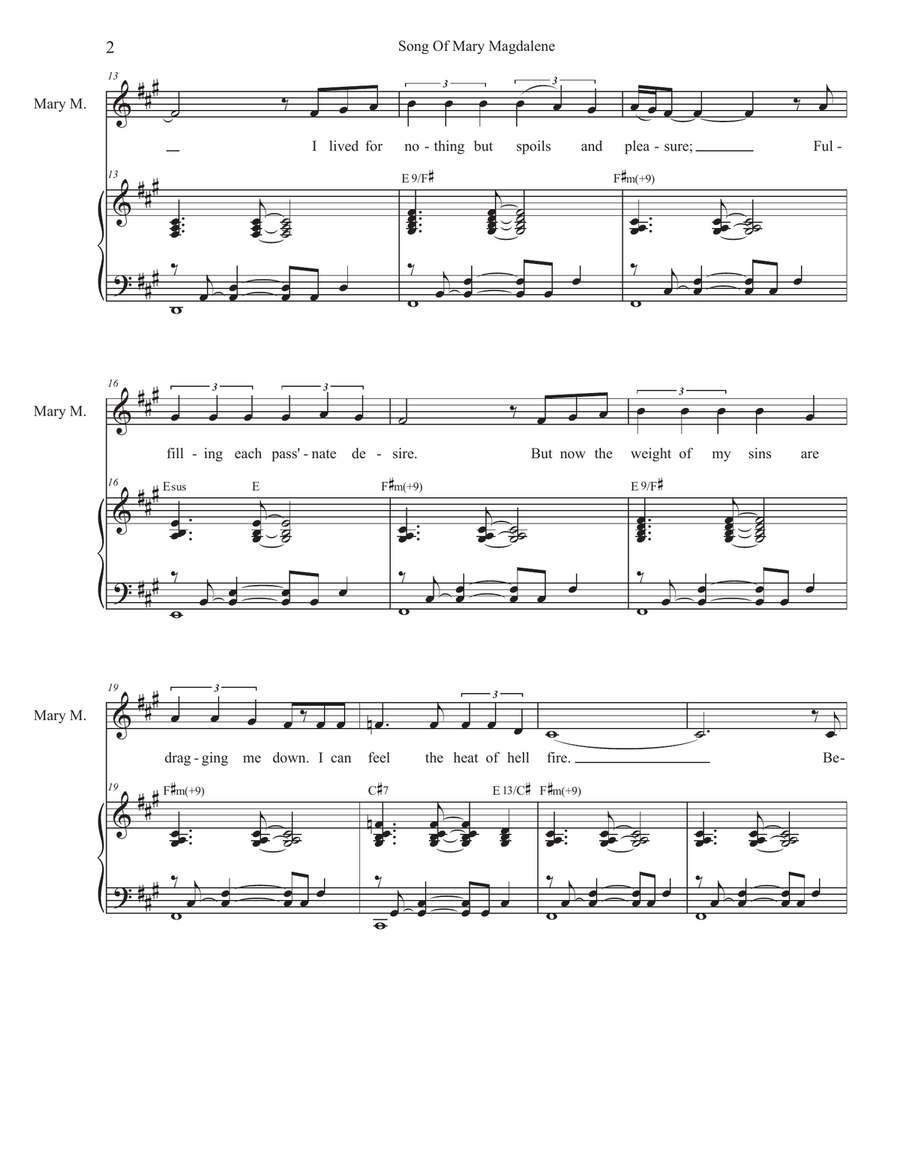 Song Of Mary Magdalene (Solos with SATB) 4-Part scores gallery preview page 2