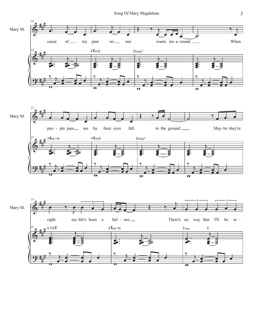 Song Of Mary Magdalene (Solos with SATB) 4-Part scores gallery preview page 3