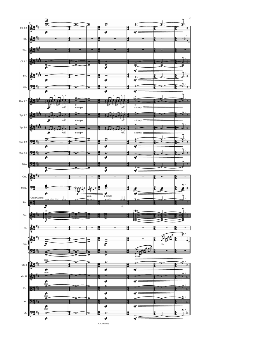 Score: Psalm 150 (for Tenor and Orchestra) Key of D - Score Only String Orchestra scores gallery preview page 2