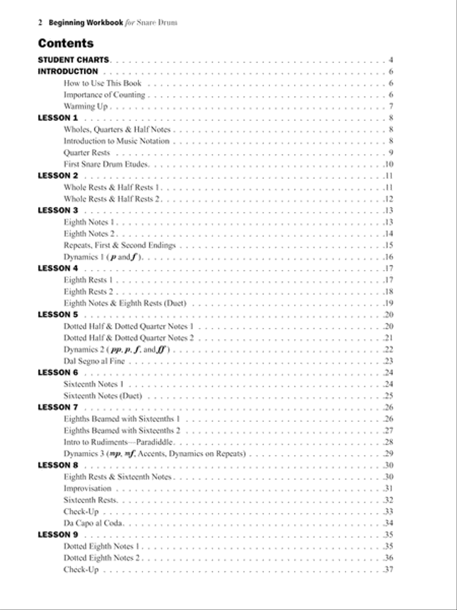 Alfred's Beginning Workbook for Snare Drum Snare Drum scores gallery preview page 3