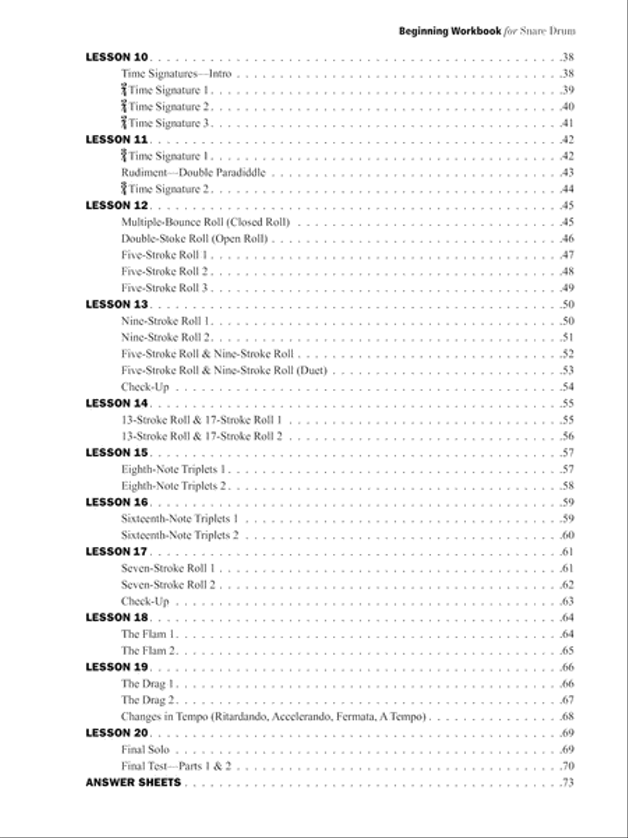 Alfred's Beginning Workbook for Snare Drum Snare Drum scores gallery preview page 4