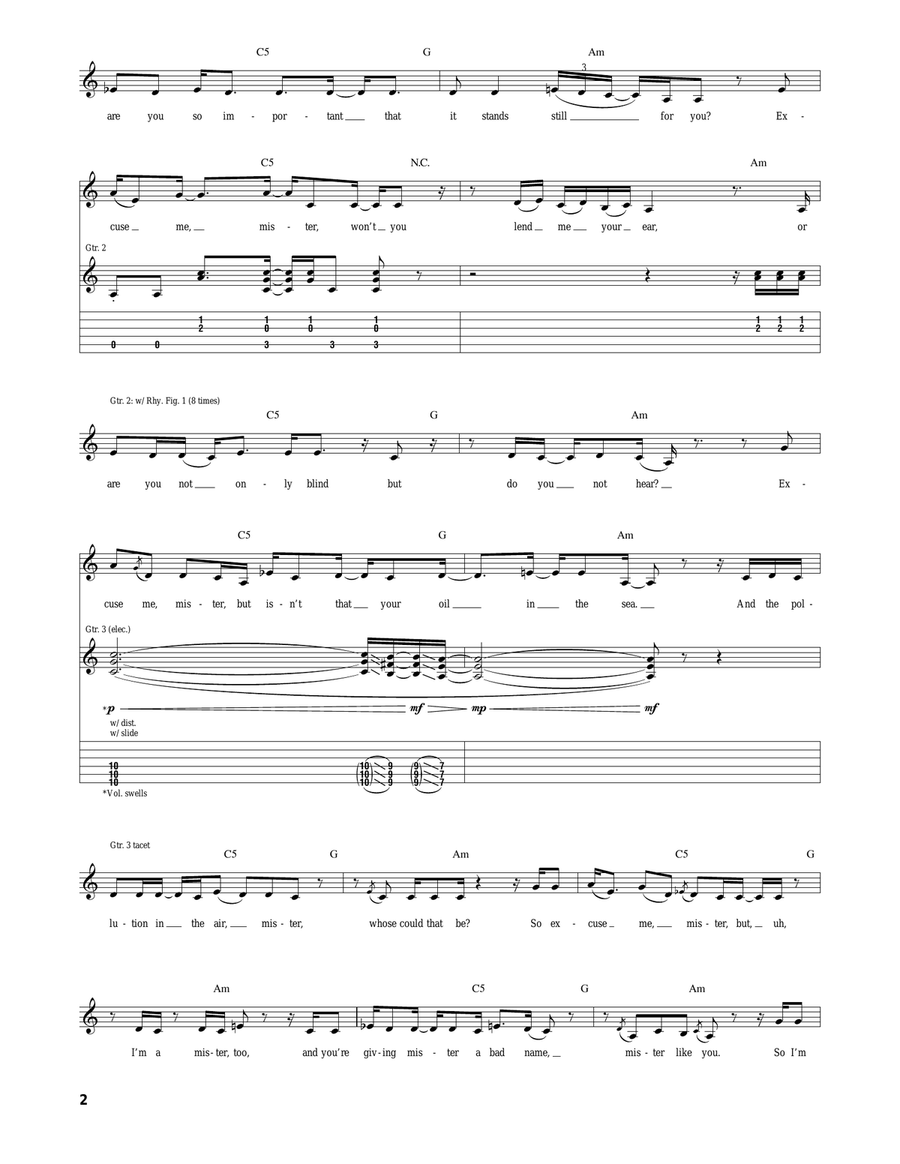 Excuse Me Mr. Excuse Me Mr. Acoustic Guitar scores gallery preview page 2