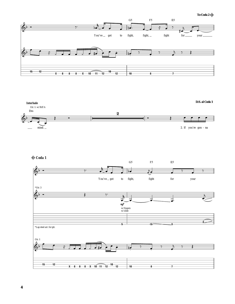 Fight For Your Mind Fight For Your Mind Acoustic Guitar scores gallery preview page 4