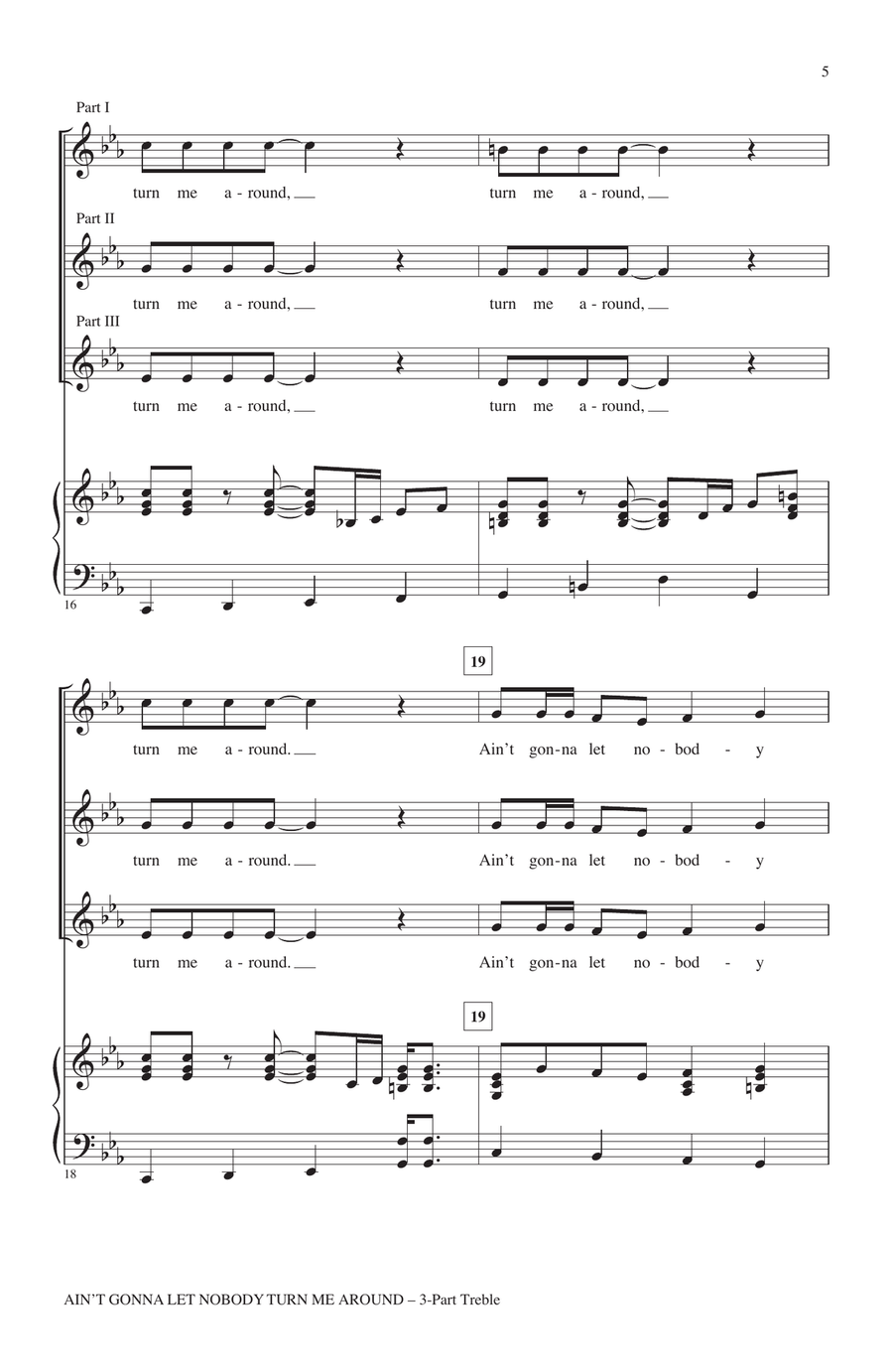 Ain't Gonna Let Nobody Turn Me Around Women's Choir scores gallery preview page 3