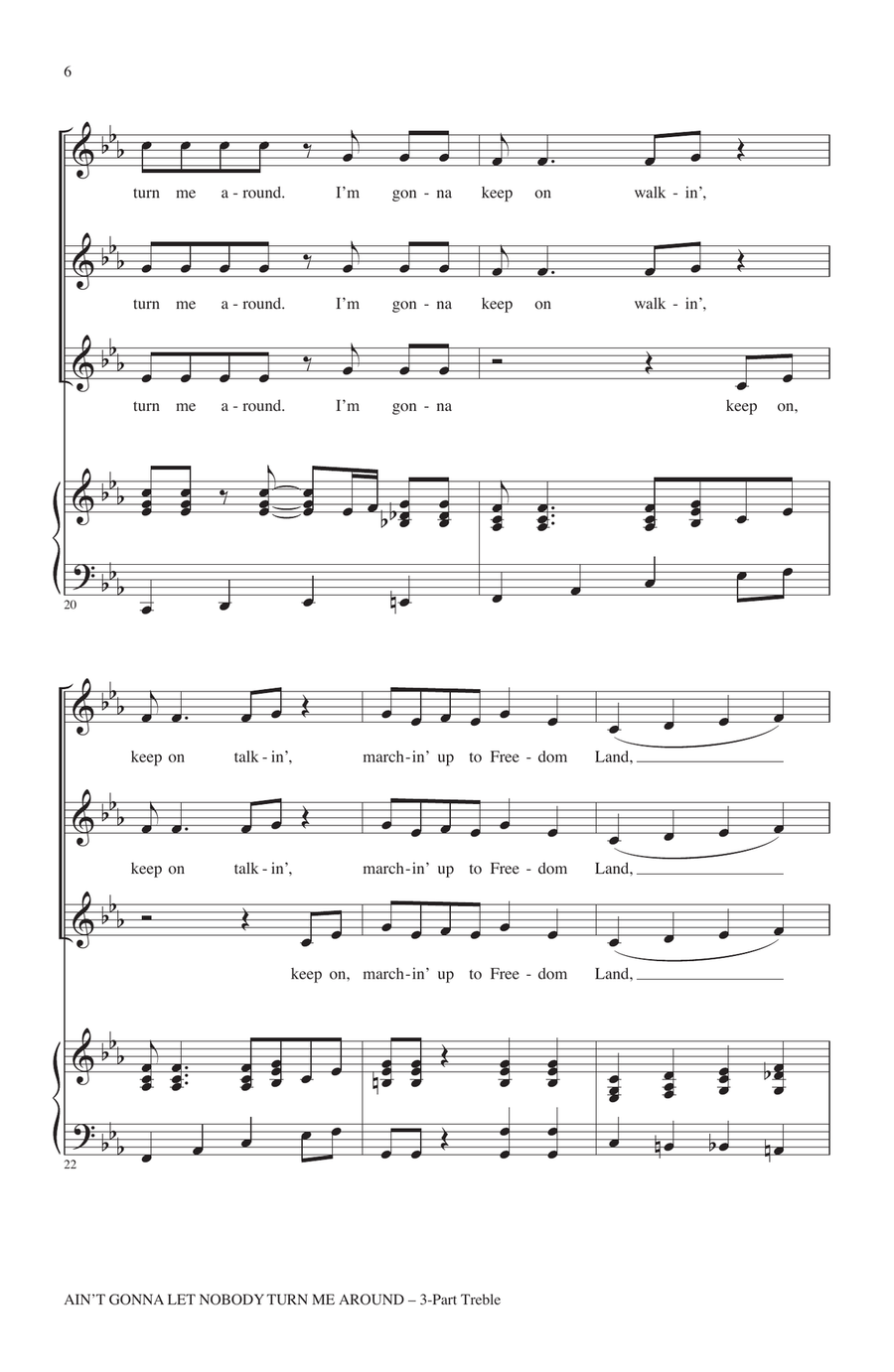 Ain't Gonna Let Nobody Turn Me Around Women's Choir scores gallery preview page 4