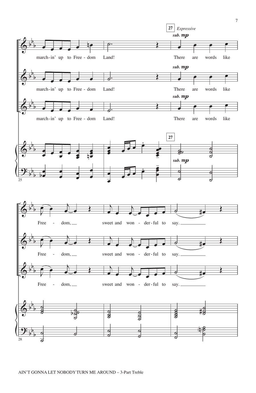 Ain't Gonna Let Nobody Turn Me Around Women's Choir scores gallery preview page 5