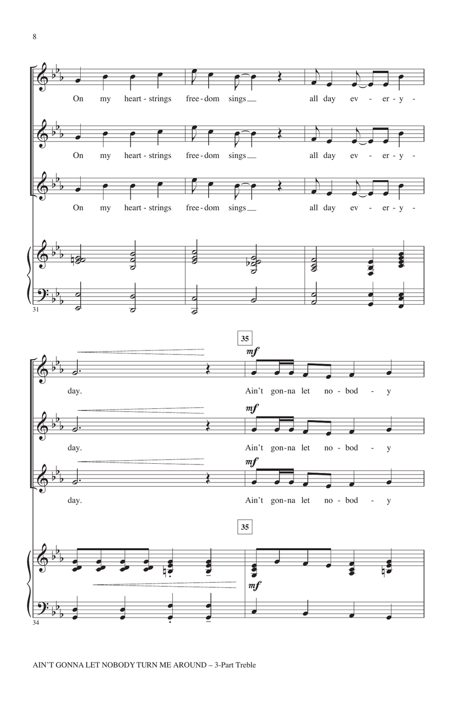 Ain't Gonna Let Nobody Turn Me Around Women's Choir scores gallery preview page 6