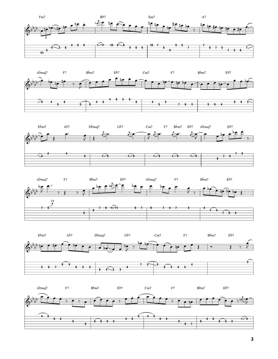 Wes' Tune Wes' Tune Electric Guitar scores gallery preview page 3