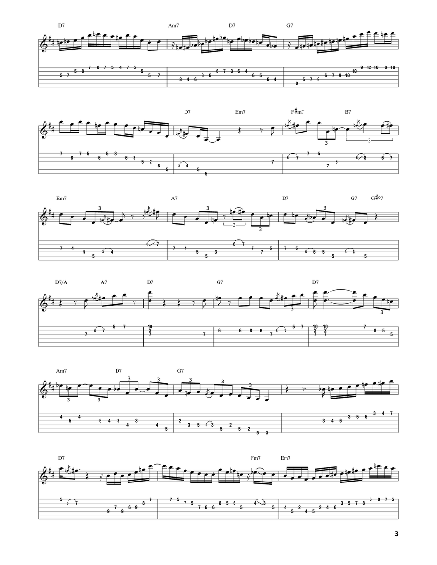 D Natural Blues D Natural Blues Electric Guitar scores gallery preview page 3