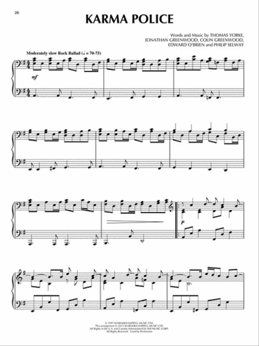 Best of Radiohead for Piano Solo Piano Solo scores gallery preview page 6