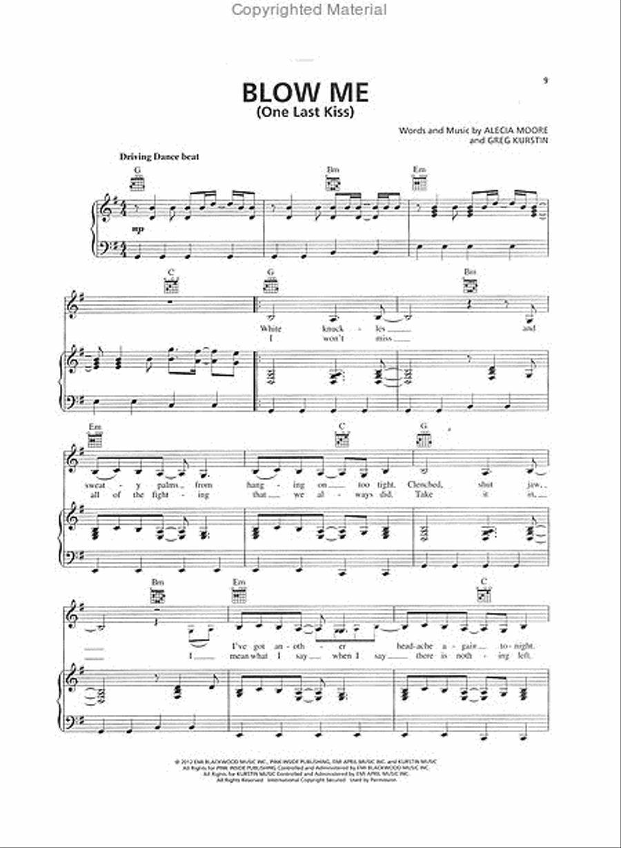 Pink - The Truth About Love Piano, Vocal, Guitar scores gallery preview page 3