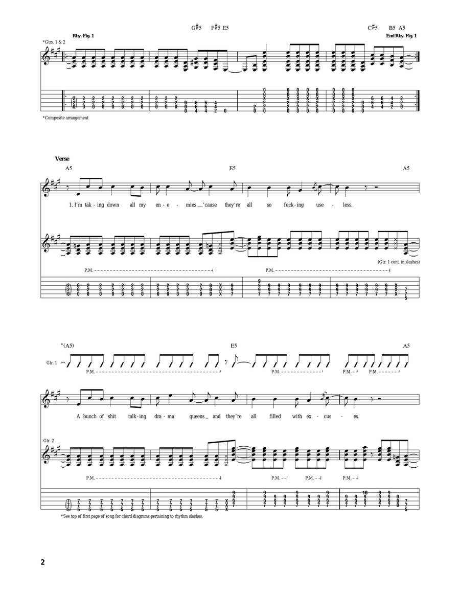 Loss Of Control Loss Of Control Acoustic Guitar scores gallery preview page 2