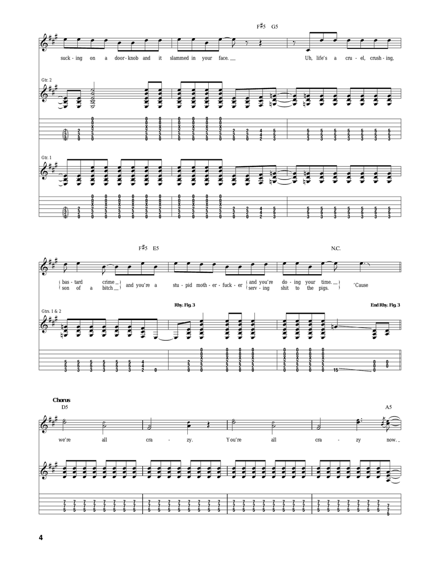 Loss Of Control Loss Of Control Acoustic Guitar scores gallery preview page 4