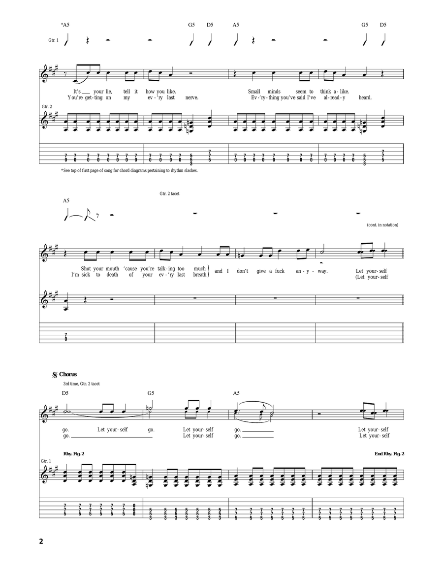 Let Yourself Go Let Yourself Go Acoustic Guitar scores gallery preview page 2