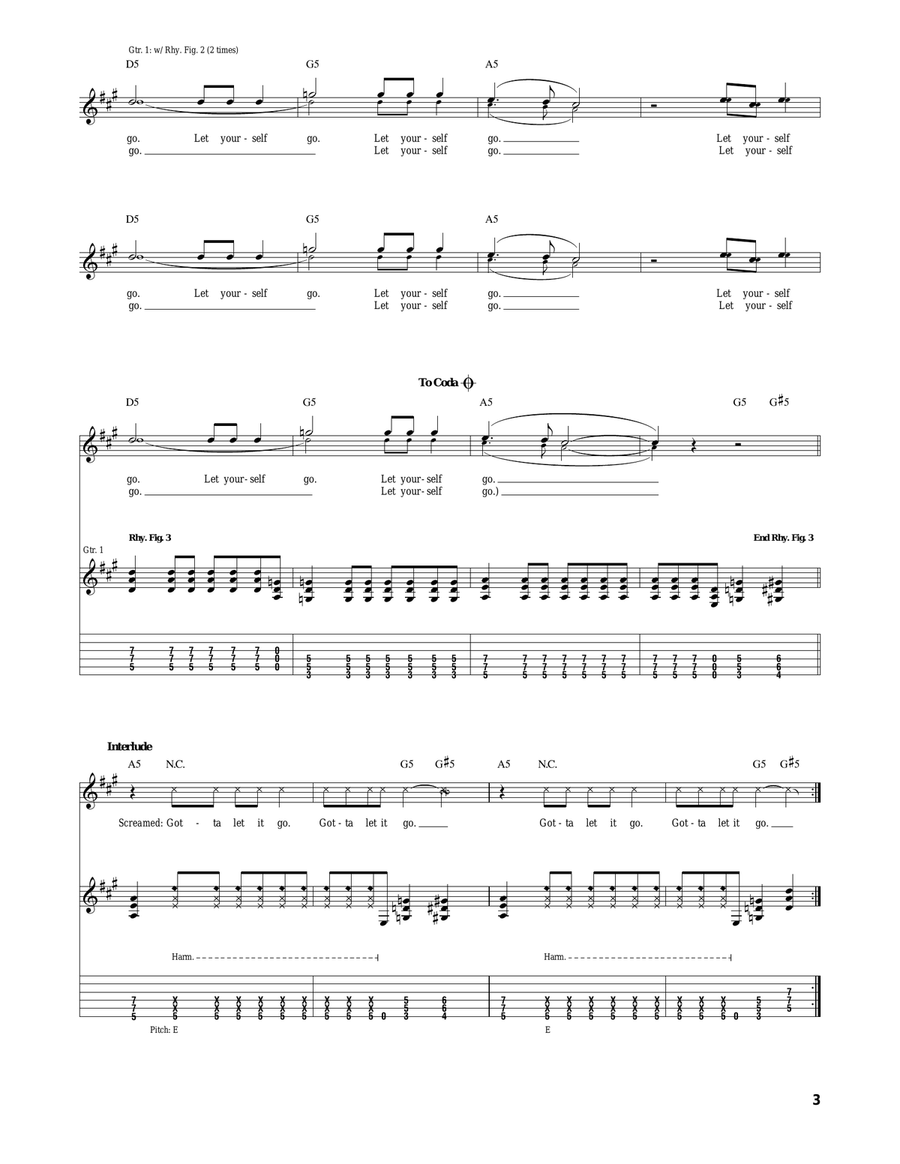 Let Yourself Go Let Yourself Go Acoustic Guitar scores gallery preview page 3