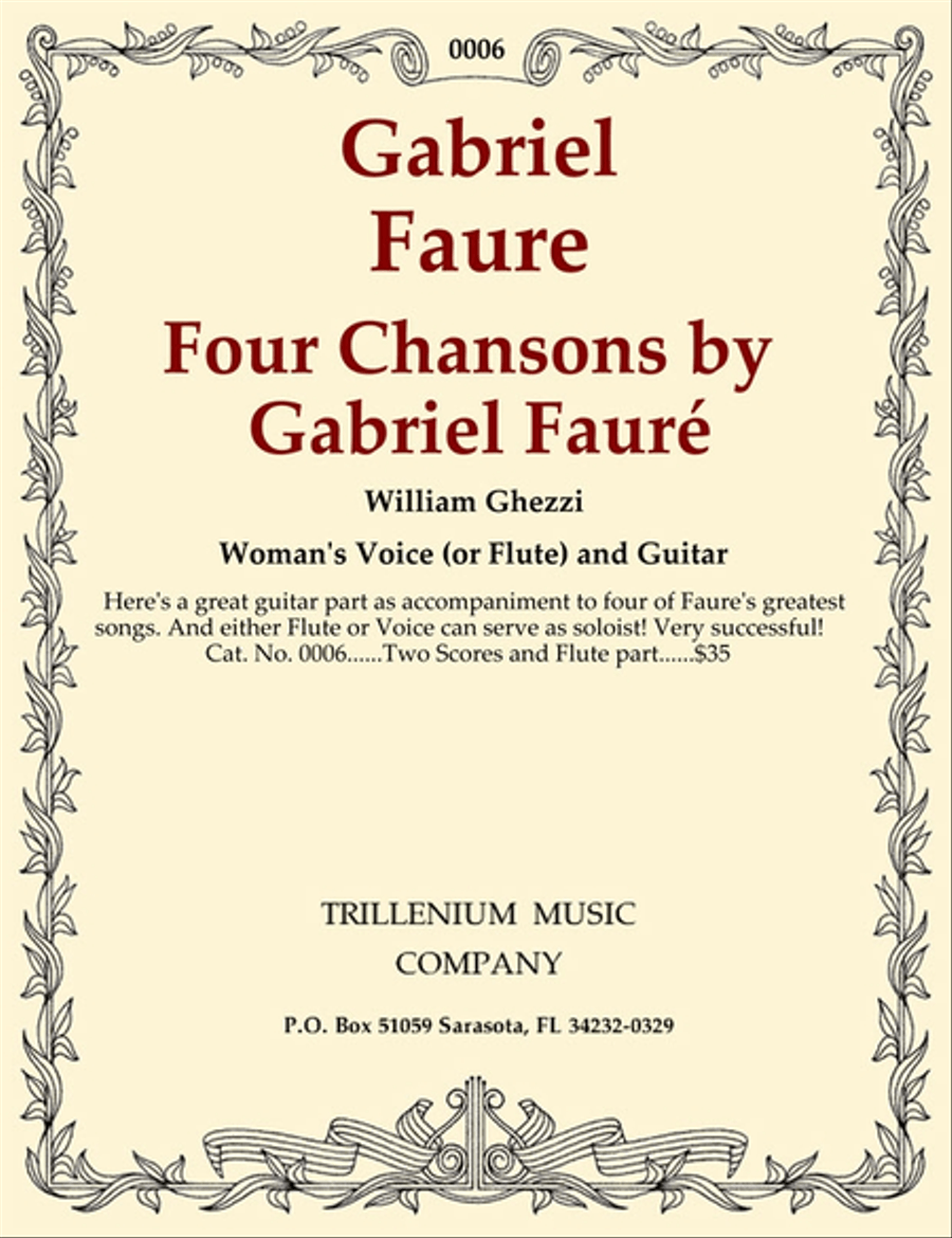 Four Chansons Flute scores gallery preview page 1