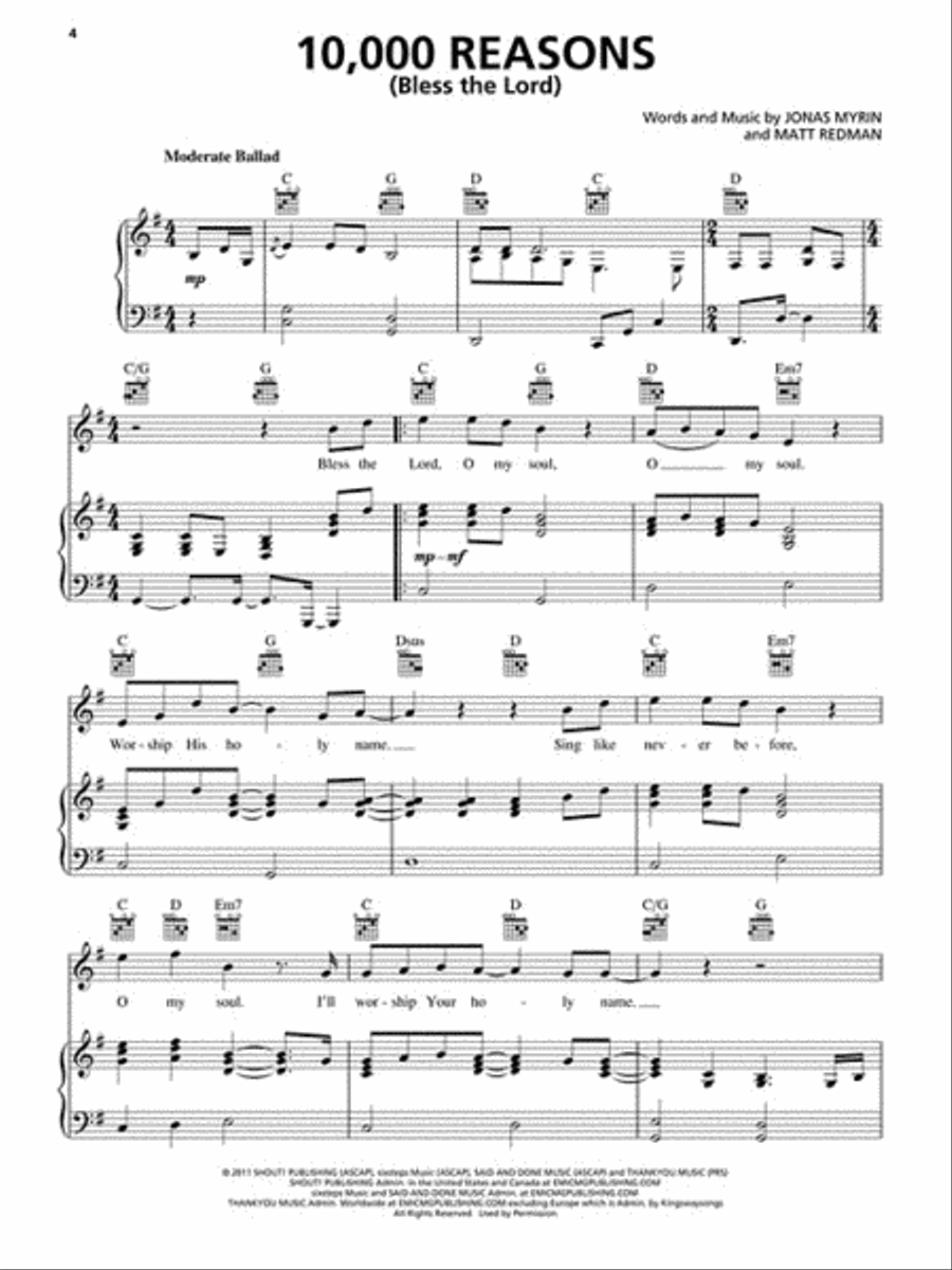 Matt Redman - Sing like Never Before: The Essential Collection Piano, Vocal, Guitar scores gallery preview page 3