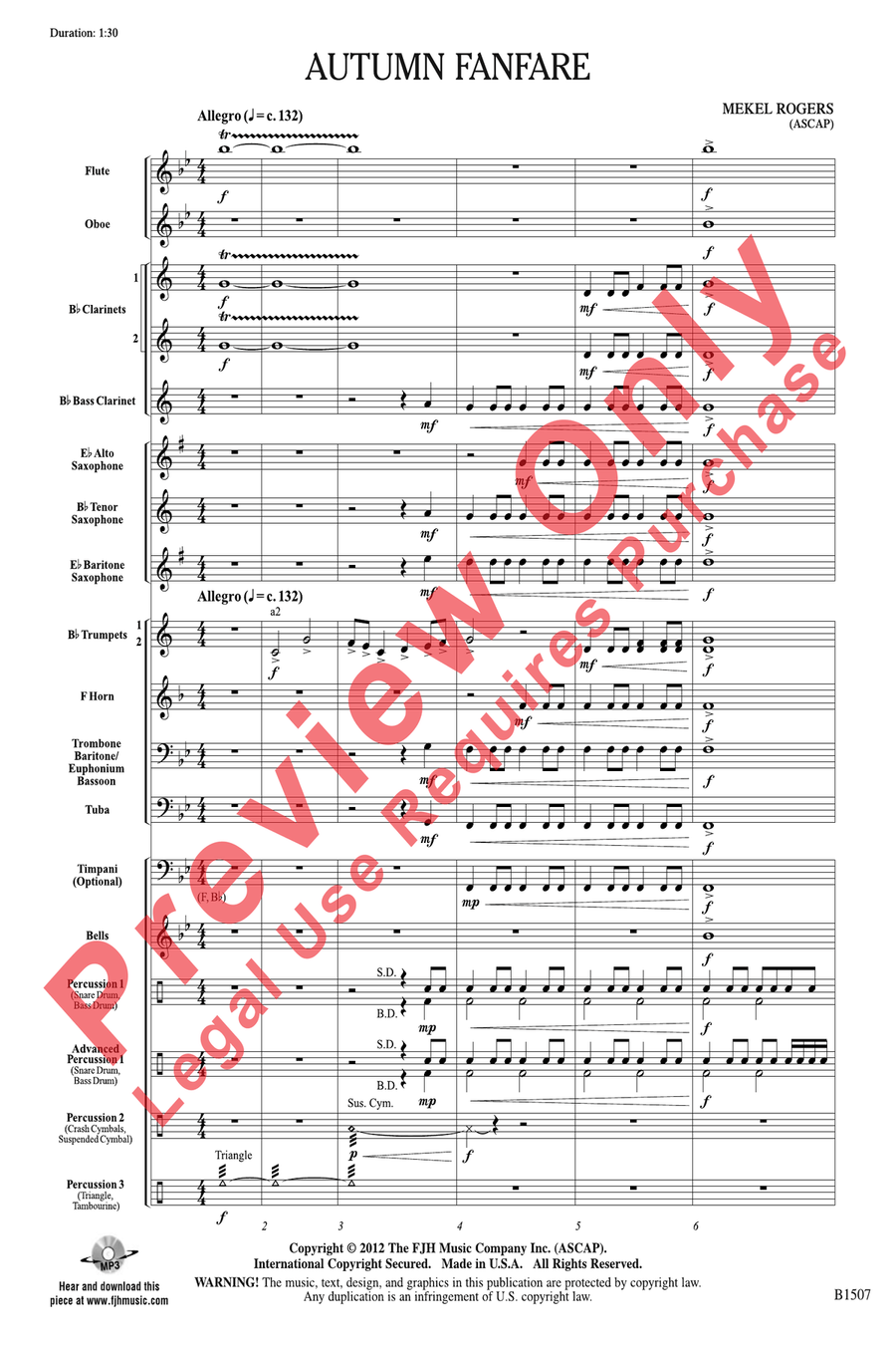 Autumn Fanfare Autumn Fanfare Concert Band scores gallery preview page 3