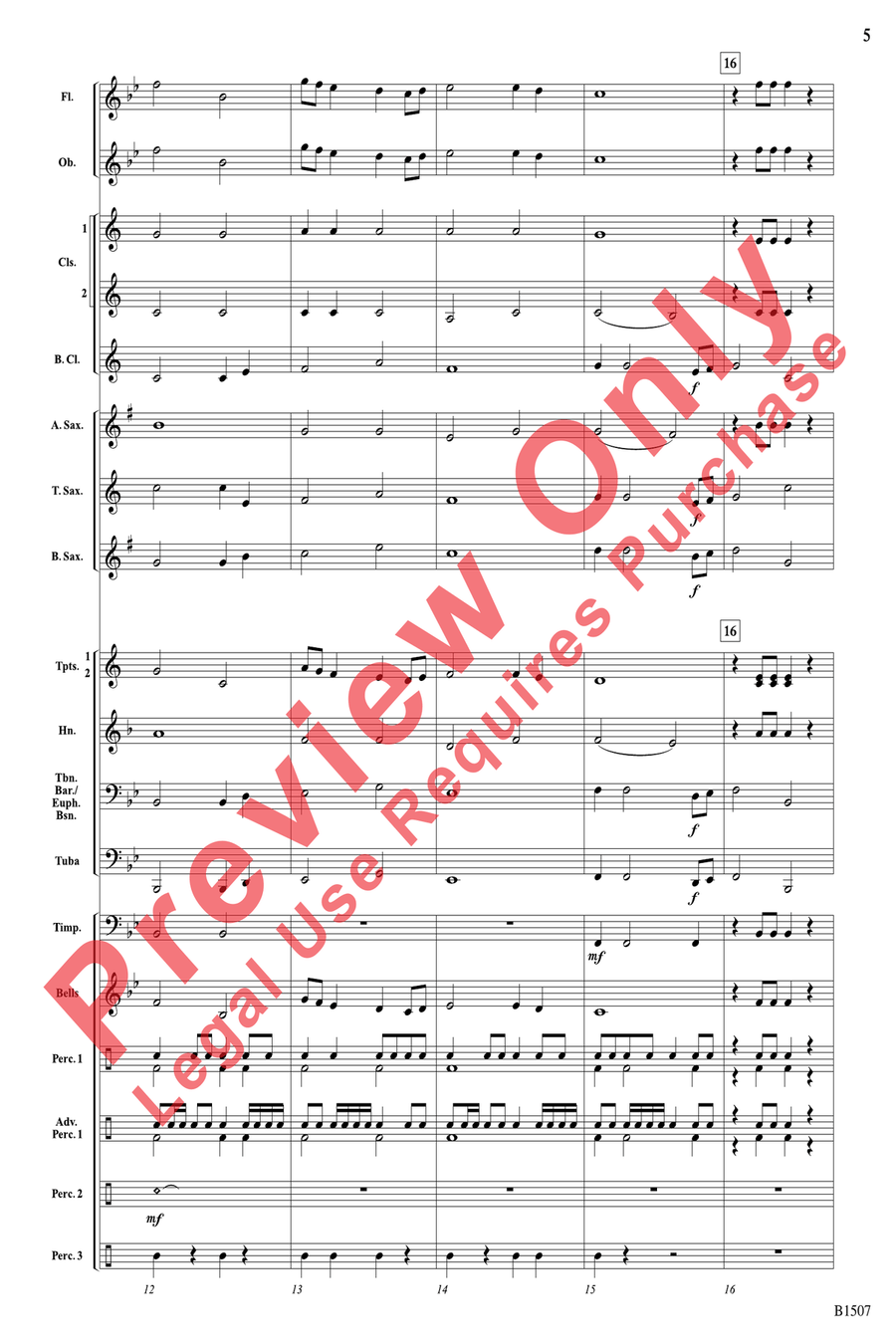 Autumn Fanfare Autumn Fanfare Concert Band scores gallery preview page 5