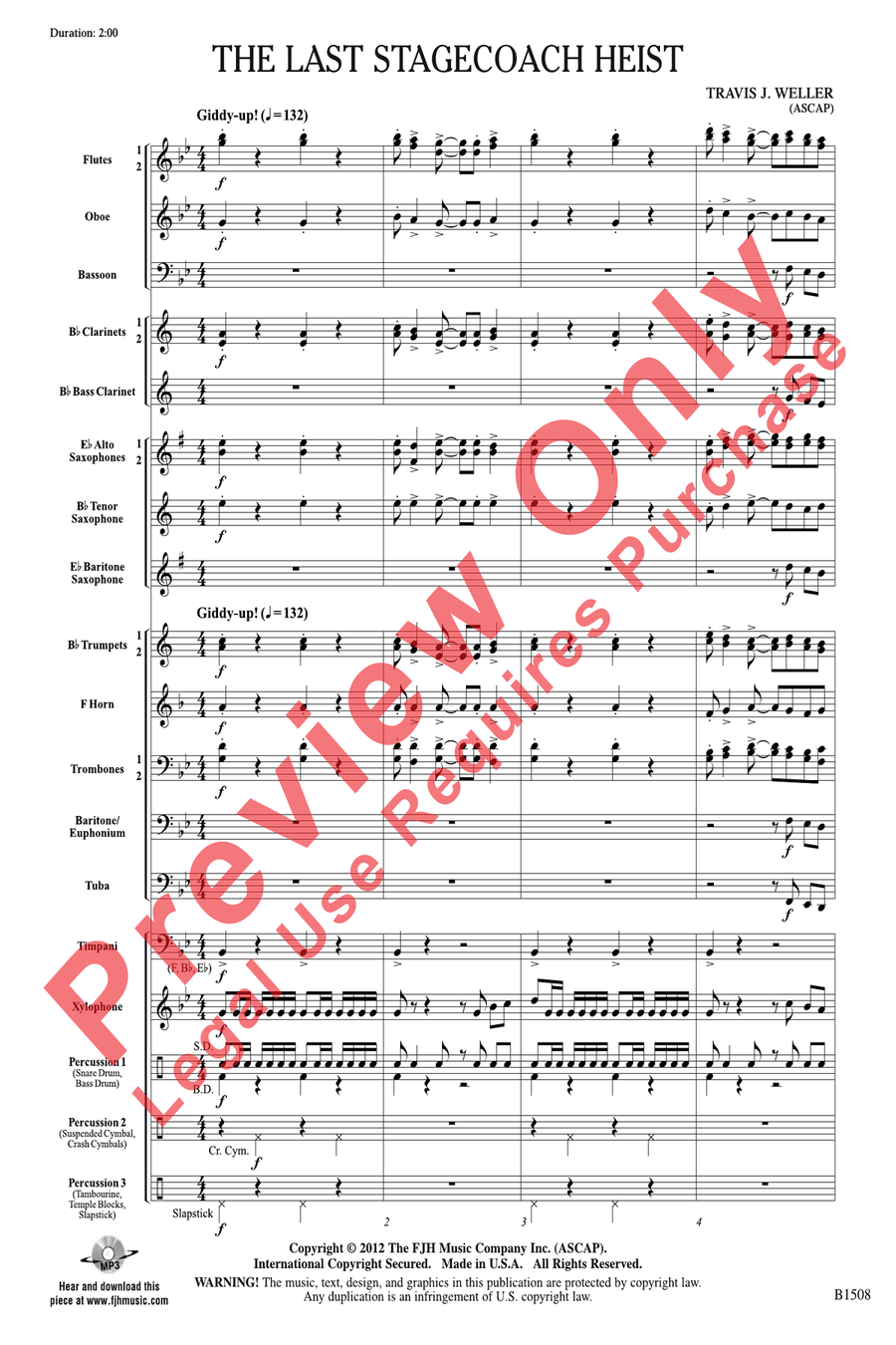The Last Stagecoach Heist Concert Band scores gallery preview page 3