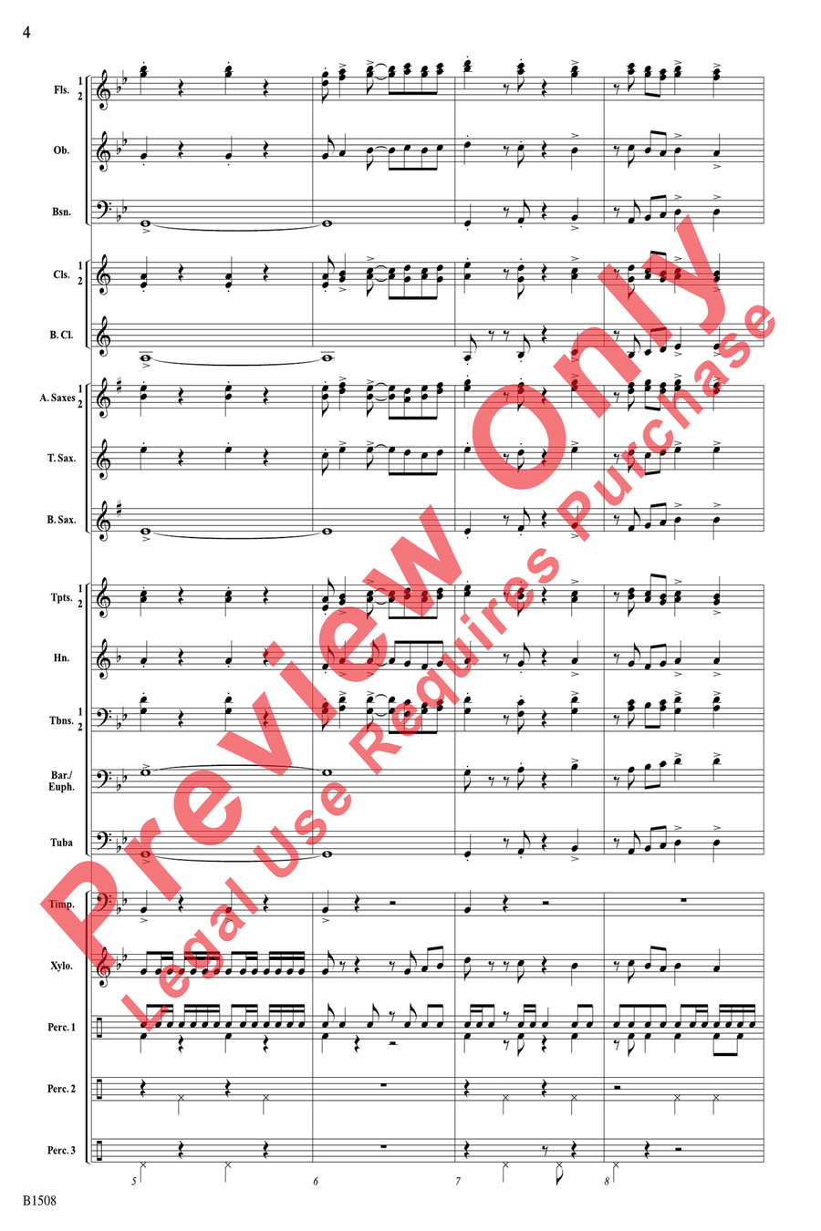 The Last Stagecoach Heist Concert Band scores gallery preview page 4