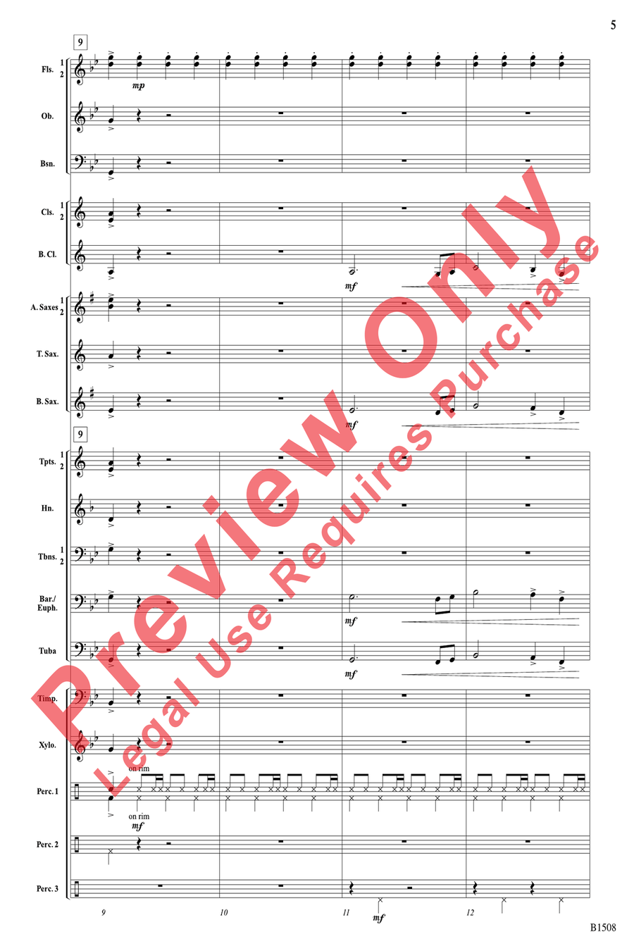 The Last Stagecoach Heist Concert Band scores gallery preview page 5