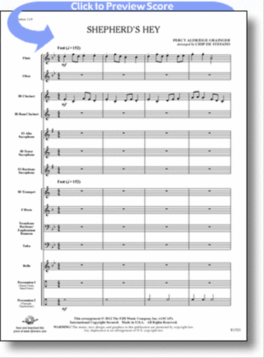 Shepherd's Hey Shepherd's Hey Concert Band scores gallery preview page 1