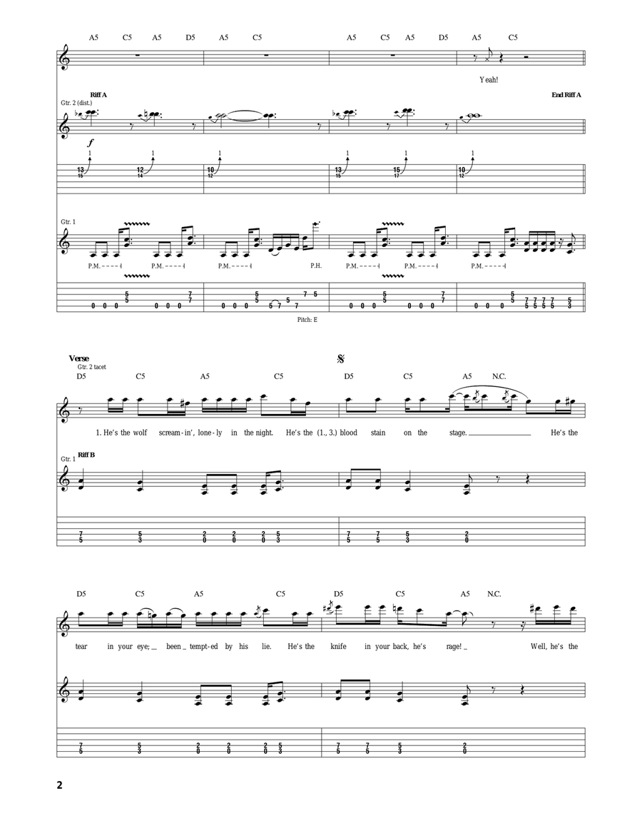 Shout At The Devil Acoustic Guitar scores gallery preview page 2