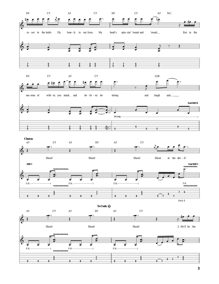 Shout At The Devil Acoustic Guitar scores gallery preview page 3