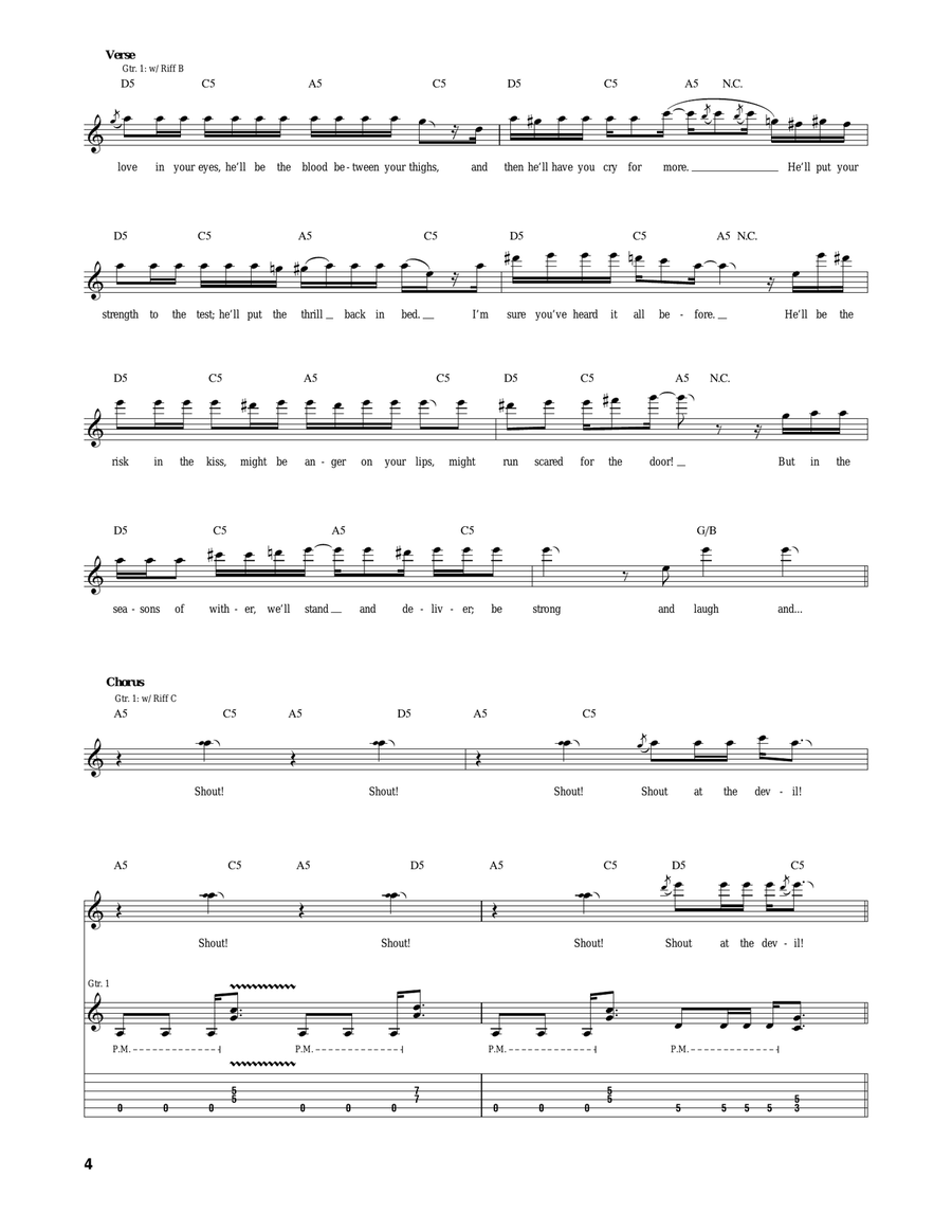 Shout At The Devil Acoustic Guitar scores gallery preview page 4