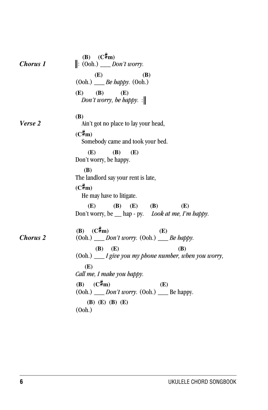 Don't Worry, Be Happy Don't Worry, Be Happy Ukulele scores gallery preview page 2