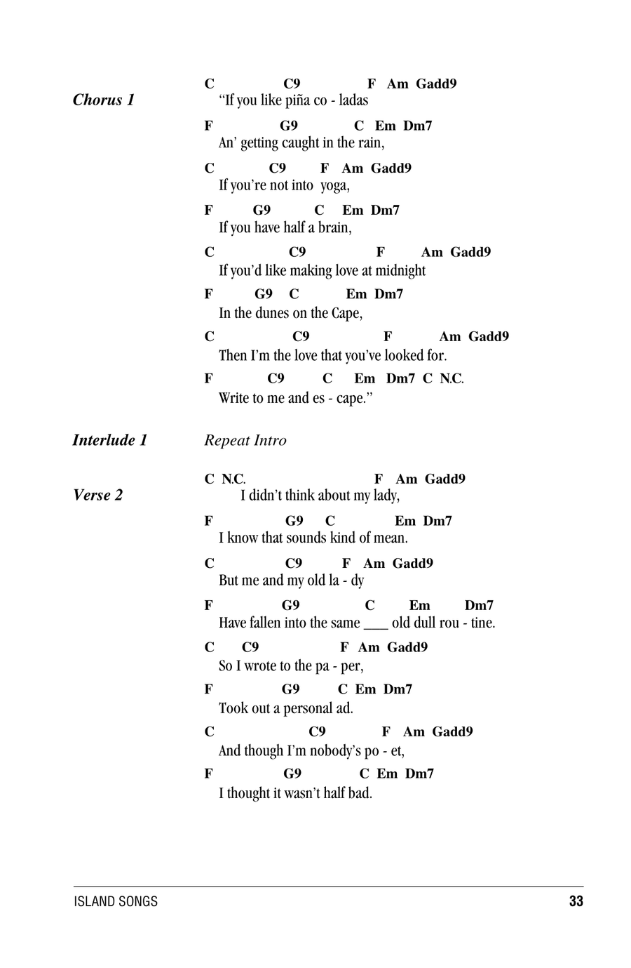 Escape (The Piña Colada Song) Ukulele scores gallery preview page 2