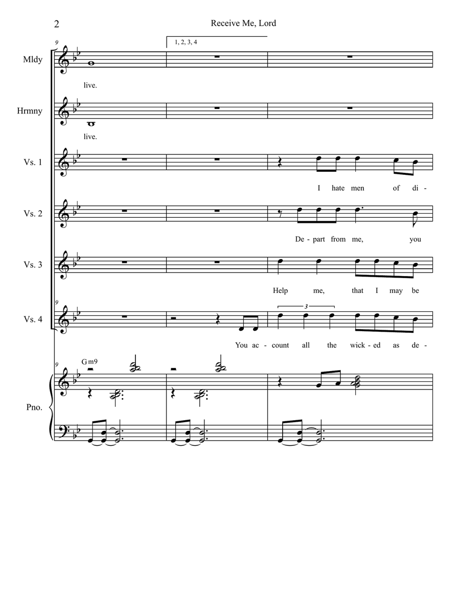 Receive Me, Lord (3-part choir) 3-Part scores gallery preview page 2
