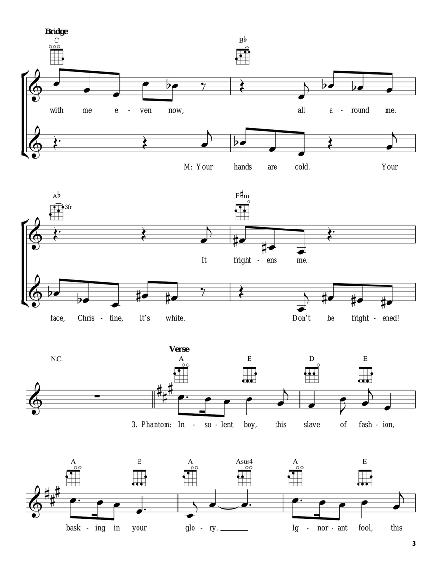 Angel Of Music (from The Phantom Of The Opera) Ukulele scores gallery preview page 3