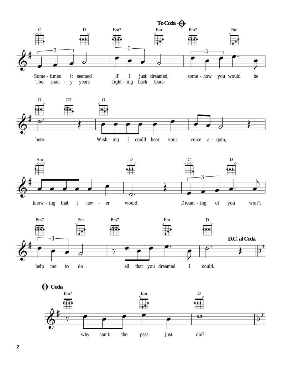 Wishing You Were Somehow Here Again (from The Phantom Of The Opera) Ukulele scores gallery preview page 2