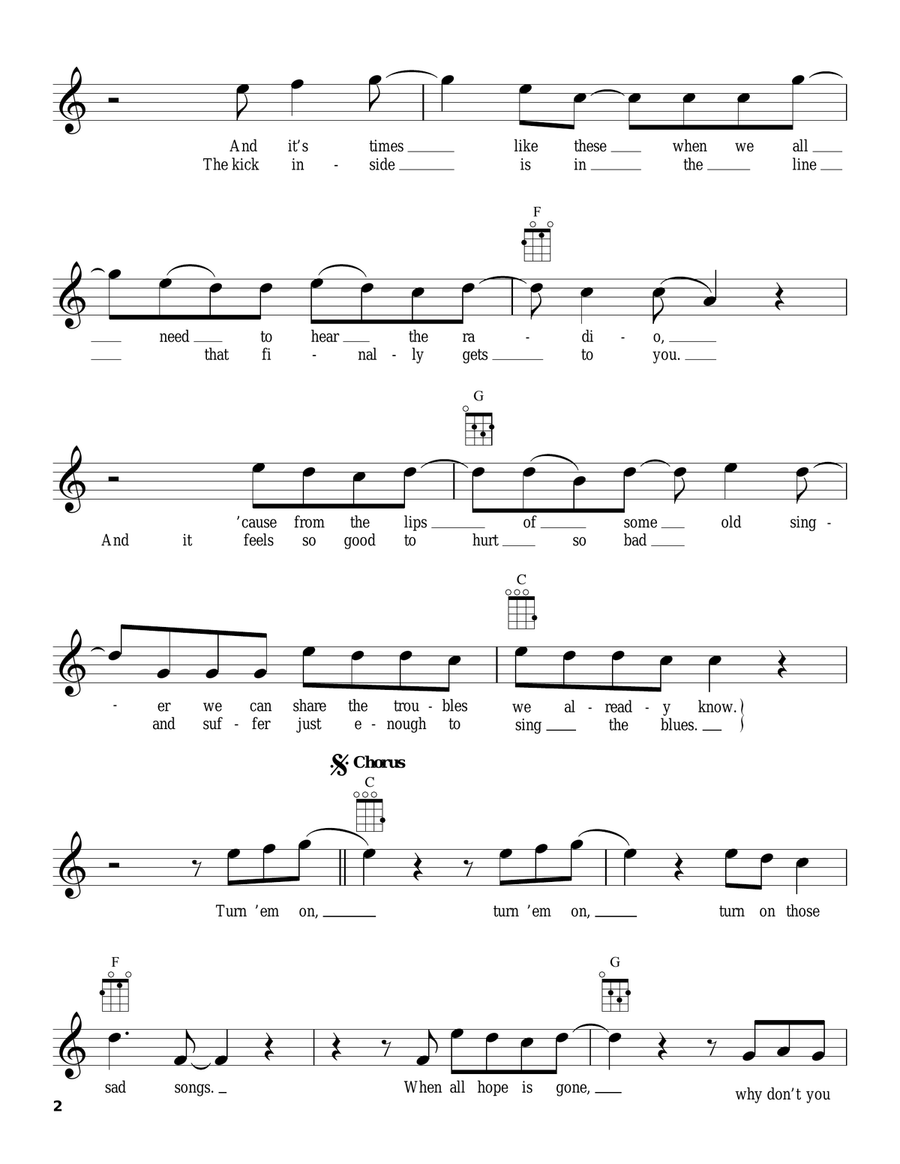 Sad Songs (Say So Much) Sad Songs (Say So Much) Ukulele scores gallery preview page 2