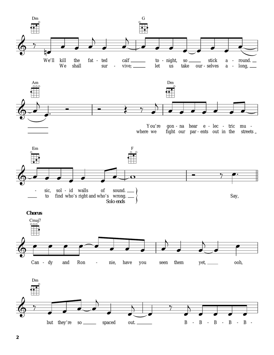 Bennie And The Jets Ukulele scores gallery preview page 2